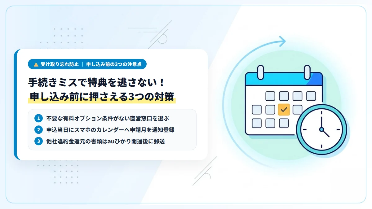 auひかりのキャッシュバック申請メール見落としを防ぐ3つの注意点