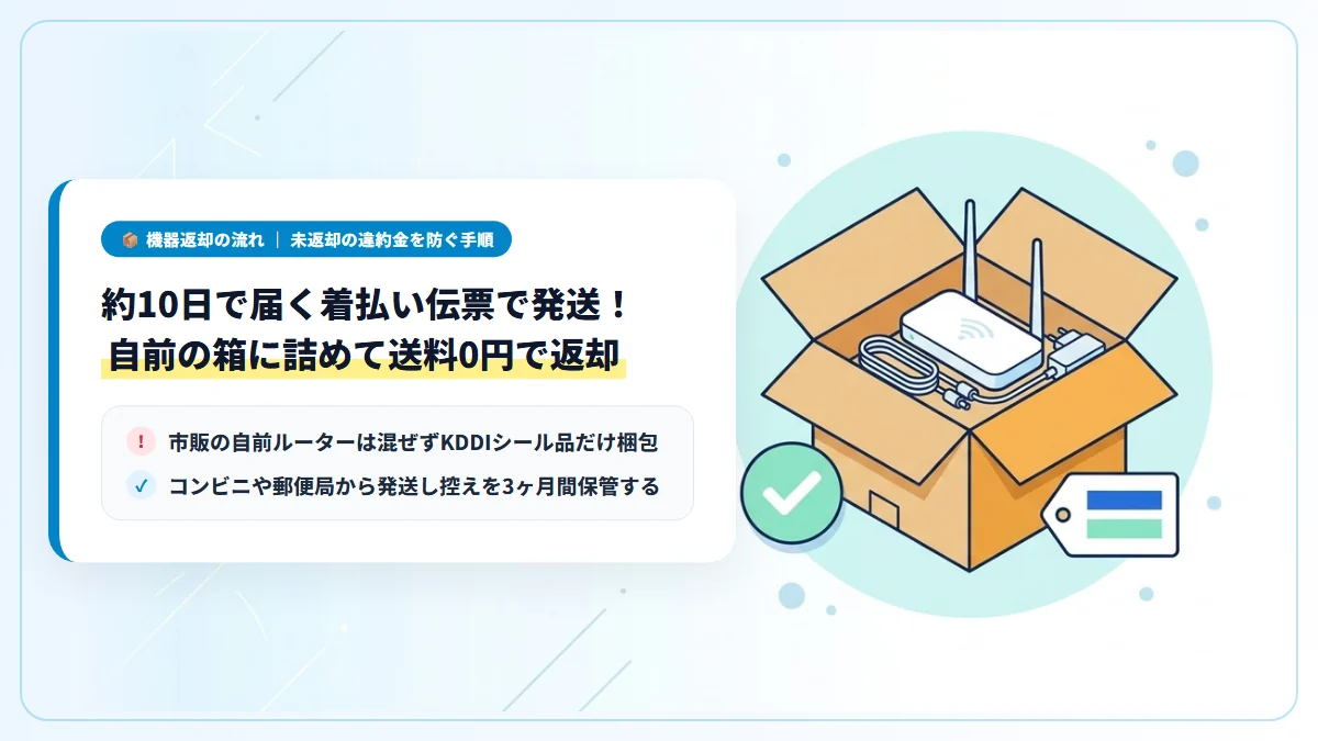 着払い伝票でホームゲートウェイ等のレンタル機器を返却する手順